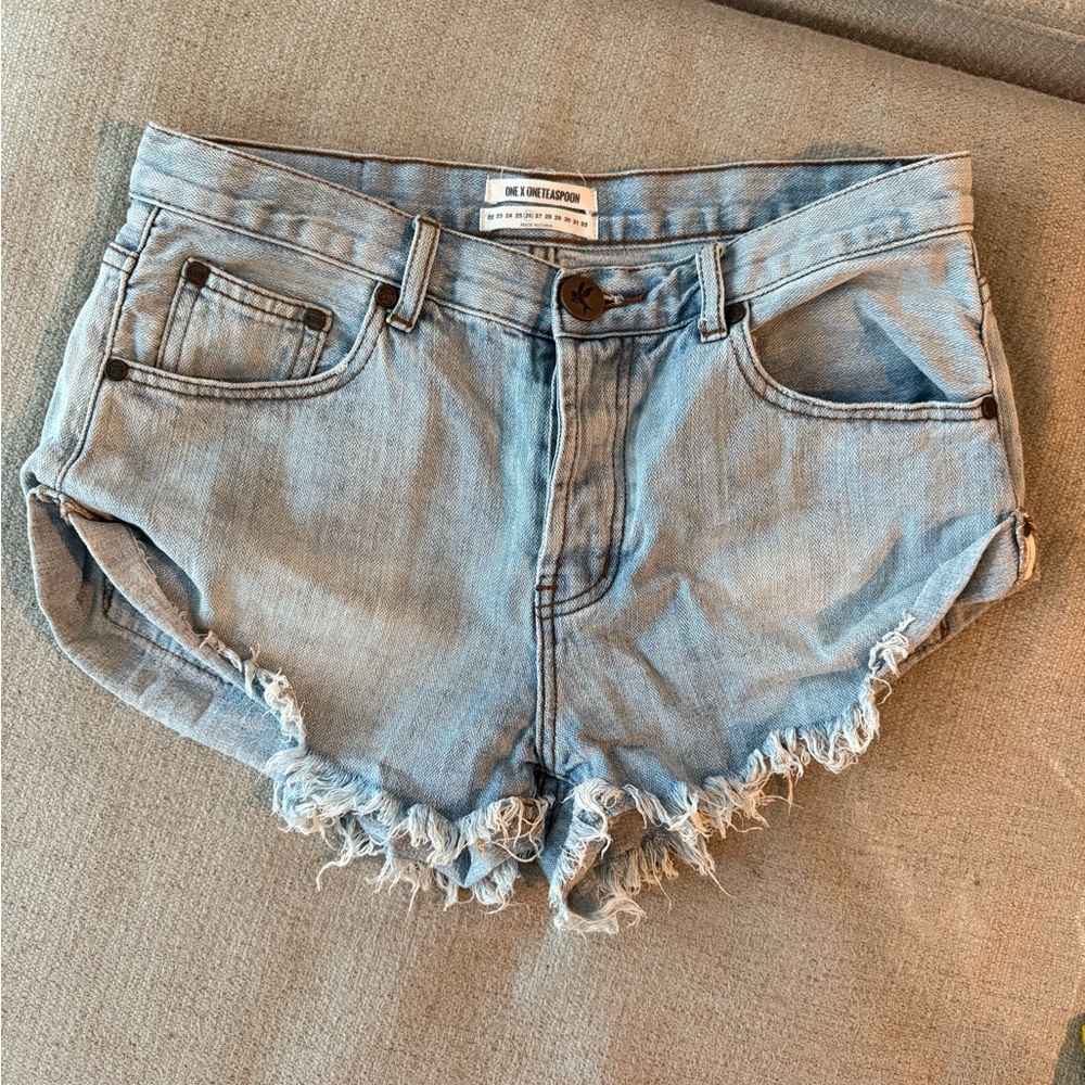 One Teaspoon Women's Blue Denim Shorts